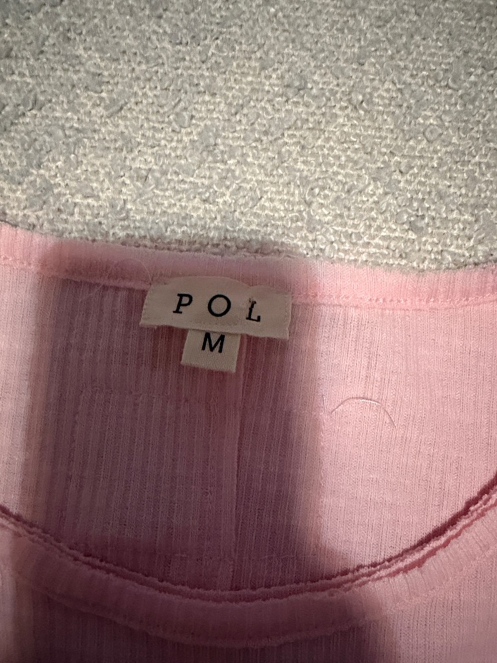 POL Soft Pink Ribbed Tank - Picture 2 of 3